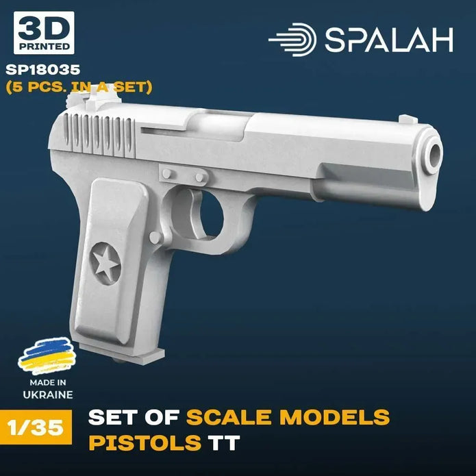 Spalah SP18035 Models TT pistols (5 pcs) Scale Model Kit 1:35 | Detailed 3D Printed Resin Kit