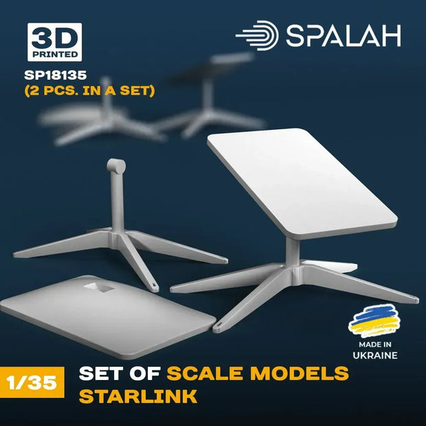 Spalah SP18135 Starlink terminals (2 pcs) Scale Model Kit for Diorama 1:35 | Detailed 3D Printed Resin Kit