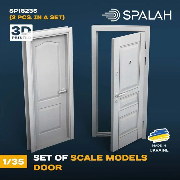 Spalah SP18235 Doors (2 pcs) Scale Model Kit for Diorama 1:35 | Detailed 3D Printed Resin Kit