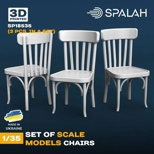 Spalah SP18535 Chairs (3 pcs) Scale Model Kit for Diorama 1:35 | Detailed 3D Printed Resin Kit