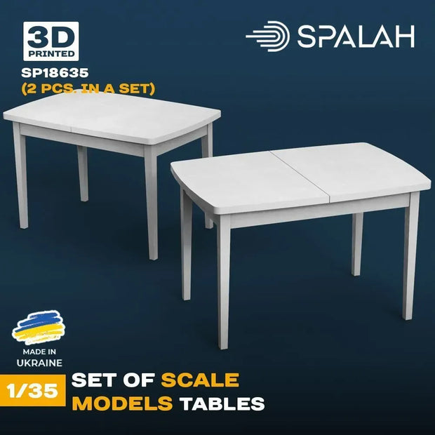 Spalah SP18635 Tables (2 pcs) Scale Model Kit for Diorama 1:35 | Detailed 3D Printed Resin Kit