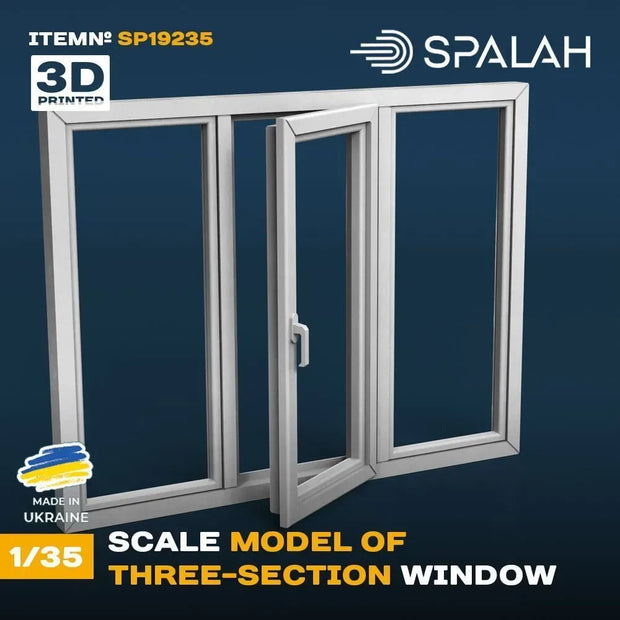 Spalah SP19235 Three-section Window Scale Model Kit for Diorama 1:35 | Detailed 3D Printed Resin Kit