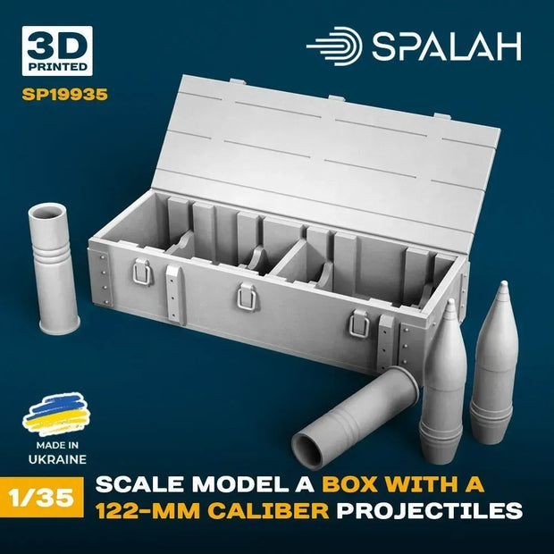 Spalah SP19935 Box with 122-mm projectiles Scale Model Kit 1:35 | Detailed 3D Printed Resin Kit