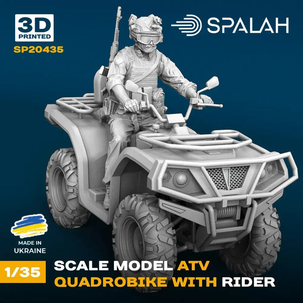 Spalah SP20435 Figure ATV Quadrobike with rider Scale Figure 1:35 | Detailed 3D Printed Resin Kit
