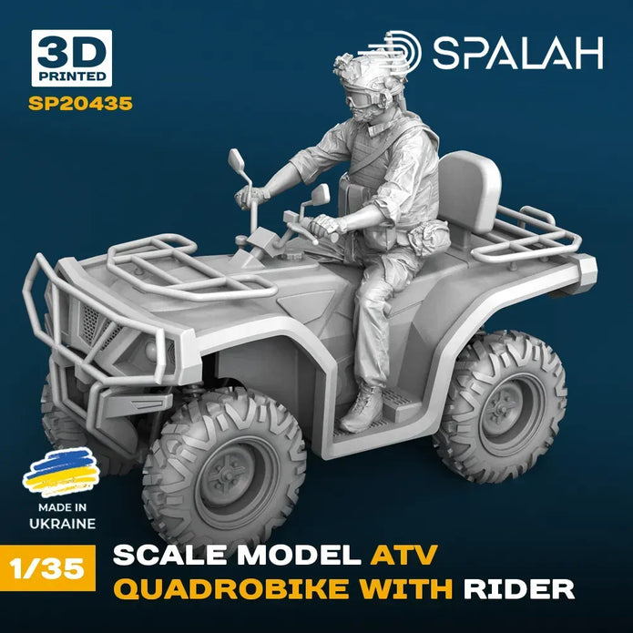 Spalah SP20435 Figure ATV Quadrobike with rider Scale Figure 1:35 | Detailed 3D Printed Resin Kit