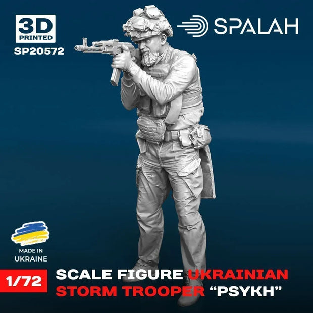 Spalah SP20572 Ukrainian storm trooper Psykh Scale Figure Model 1:72 | Detailed 3D Printed Resin Kit