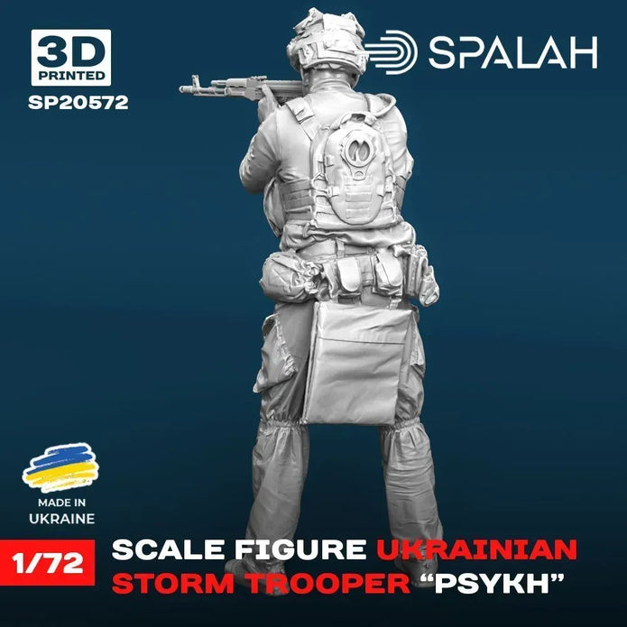 Spalah SP20572 Ukrainian storm trooper Psykh Scale Figure Model 1:72 | Detailed 3D Printed Resin Kit