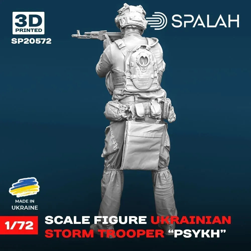 Spalah SP20572 Ukrainian storm trooper Psykh Scale Figure Model 1:72 | Detailed 3D Printed Resin Kit