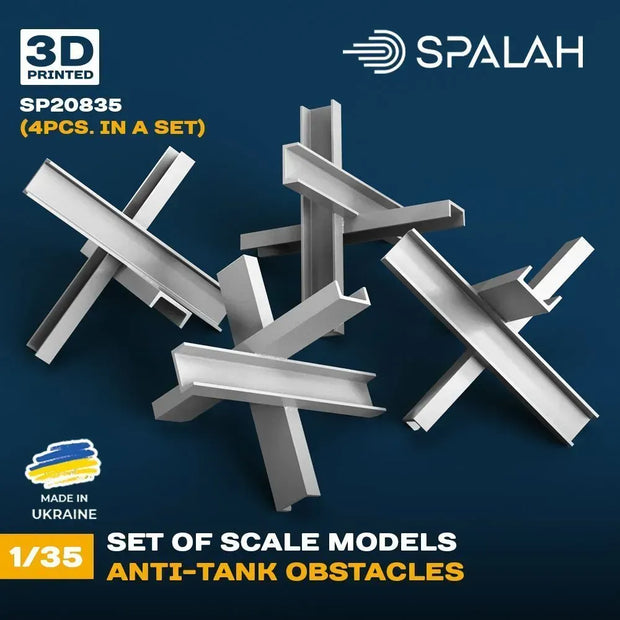 Spalah SP20835 Models Anti-tank obstacles (4 pcs) Scale Model Kit 1:35 | Detailed 3D Printed Resin Kit