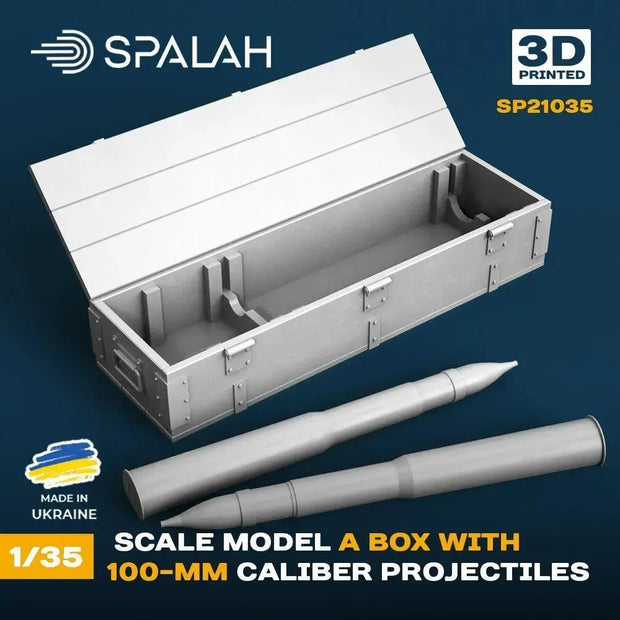 Spalah SP21035 Box for 100 mm Rapier projectile Scale Model Kit 1:35 | Detailed 3D Printed Resin Kit