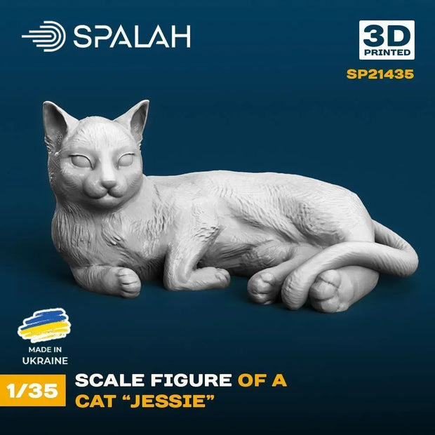 Spalah SP21435 Figure Cat Jessie Scale 1:35 | Detailed 3D Printed Resin Kit