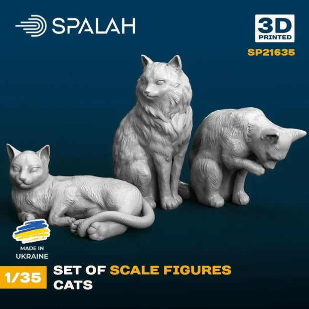 Spalah SP21635 Figures Cats Scale 1:35 | Detailed 3D Printed Resin Kit