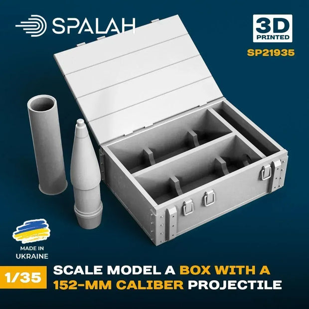 Spalah SP21935 Box with 152-mm caliber projectile Scale Model Kit 1:35 | Detailed 3D Printed Resin Kit