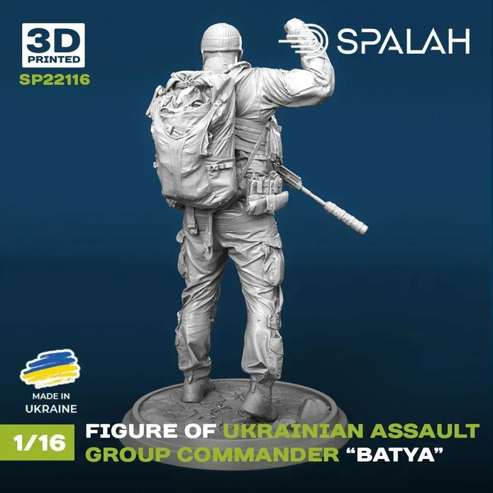 Spalah SP22116 Ukrainian assault group commander Batya Scale Figure Model 1:16 | Detailed 3D Printed Resin Kit
