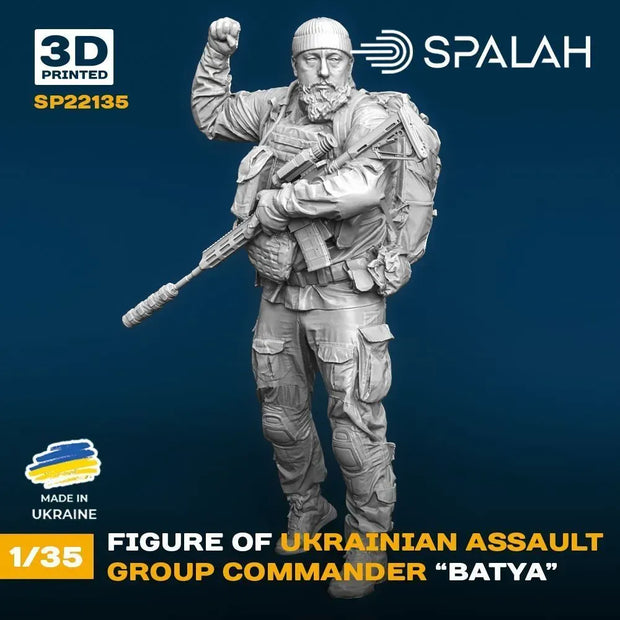 Spalah SP22135 Figure Ukrainian assault group commander Batya Scale 1:35 | Detailed 3D Printed Resin Kit