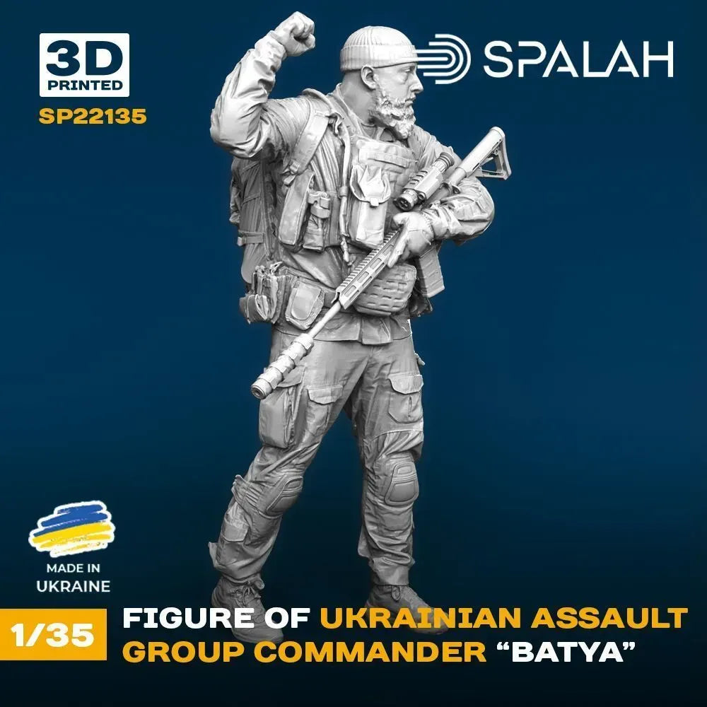 Spalah SP22135 Figure Ukrainian assault group commander Batya Scale 1:35 | Detailed 3D Printed Resin Kit