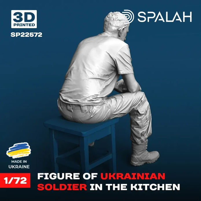 Spalah SP22572 Ukrainian soldier in the kitchen Scale Figure Model 1:72 | Detailed 3D Printed Resin Kit