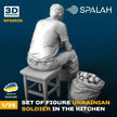 Spalah SP22635 Models and figure Ukrainian soldier in the kitchen Scale 1:35 | Detailed 3D Printed Resin Kit