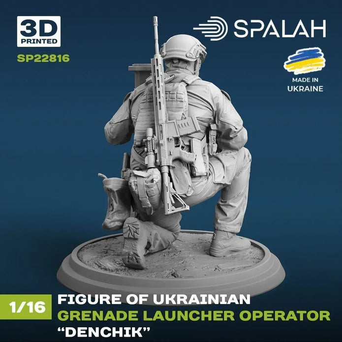 Spalah SP22816 Ukrainian grenade launcher operator Denchik Scale Figure Model 1:16 | Detailed 3D Printed Resin Kit