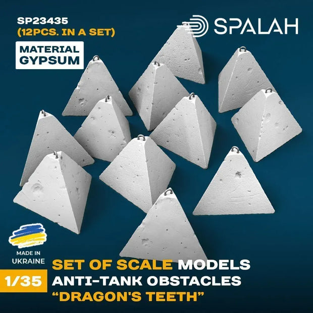 Spalah SP23435 Anti-tank obstacles Dragons teeth (12 pcs.) Scale Model Kit for Diorama 1:35