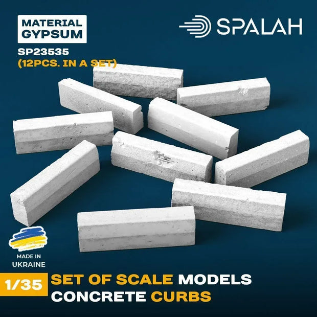 Spalah SP23535 Concrete curbs (12 pcs.) Scale Model Kit for Diorama 1:35