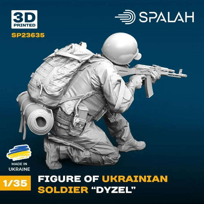 Spalah SP23635 Ukrainian soldier Dyzel Scale Figure Model 1:35 | Detailed 3D Printed Resin Kit