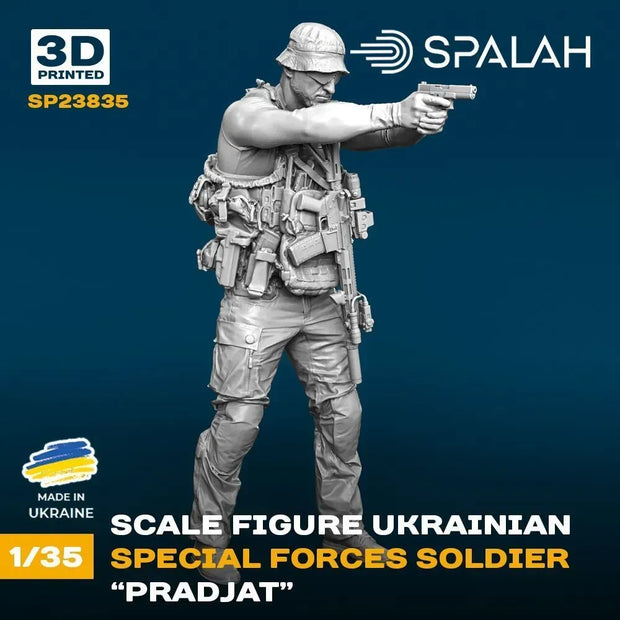 Spalah SP23835 Ukrainian special forces soldier Pradjat Scale Figure Model 1:35 | Detailed 3D Printed Resin Kit