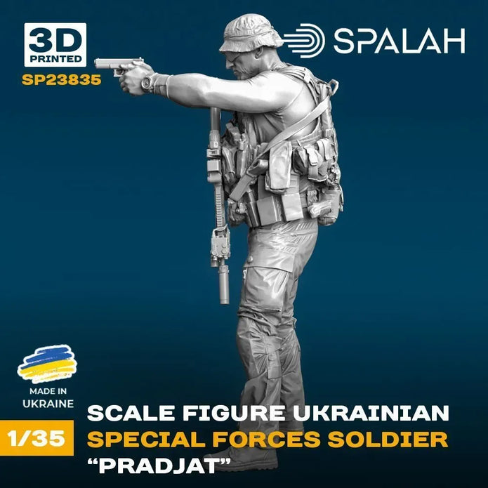 Spalah SP23835 Ukrainian special forces soldier Pradjat Scale Figure Model 1:35 | Detailed 3D Printed Resin Kit