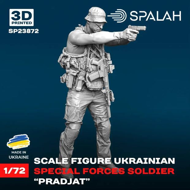 Spalah SP23872 Ukrainian special forces soldier Pradjat Scale Figure Model 1:72 | Detailed 3D Printed Resin Kit