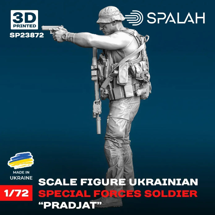 Spalah SP23872 Ukrainian special forces soldier Pradjat Scale Figure Model 1:72 | Detailed 3D Printed Resin Kit