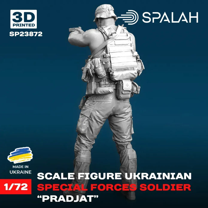 Spalah SP23872 Ukrainian special forces soldier Pradjat Scale Figure Model 1:72 | Detailed 3D Printed Resin Kit