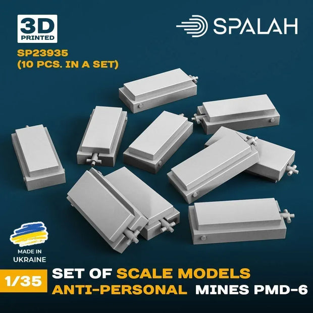 Spalah SP23935 Anti-personal mines PMD-6 (10 pcs.) Scale Model Kit for Diorama 1:35 | Detailed 3D Printed Resin Kit