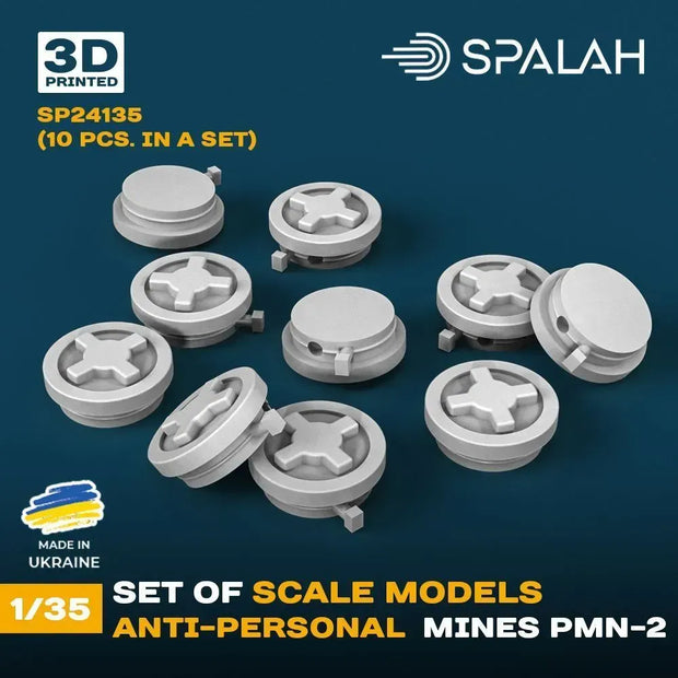 Spalah SP24135 Anti-personal mines PMN-2 (10 pcs.) Scale Model Kit for Diorama 1:35 | Detailed 3D Printed Resin Kit