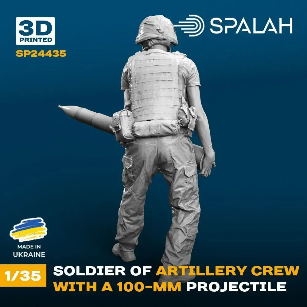 Spalah SP24435 Soldier of artillery crew with a 100-mm projectile Scale Figure Model 1:35