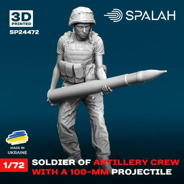 Spalah SP24472 Soldier of artillery crew with a 100-mm projectile Scale Figure Model 1:72