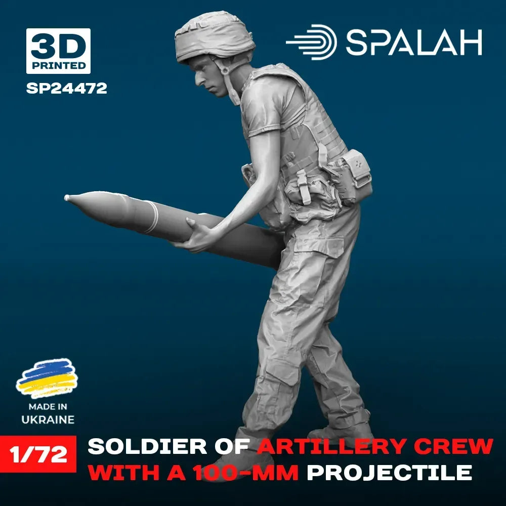 Spalah SP24472 Soldier of artillery crew with a 100-mm projectile Scale Figure Model 1:72