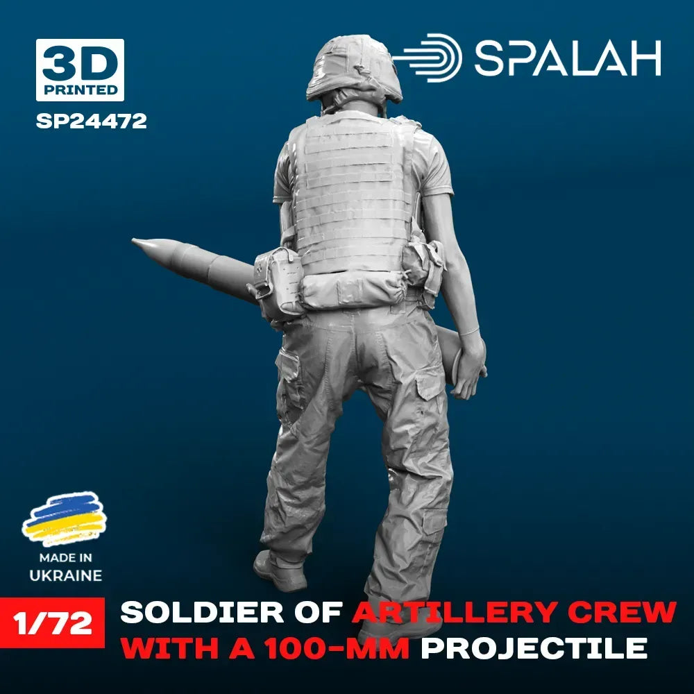 Spalah SP24472 Soldier of artillery crew with a 100-mm projectile Scale Figure Model 1:72