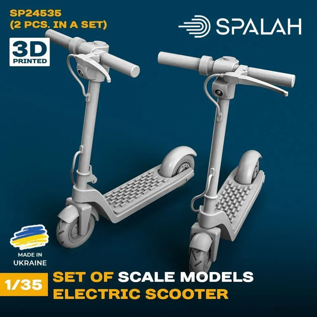 Spalah SP24535 Electric scooter (2 pcs.) Scale Model Kit for Diorama 1:35 | Detailed 3D Printed Resin Kit