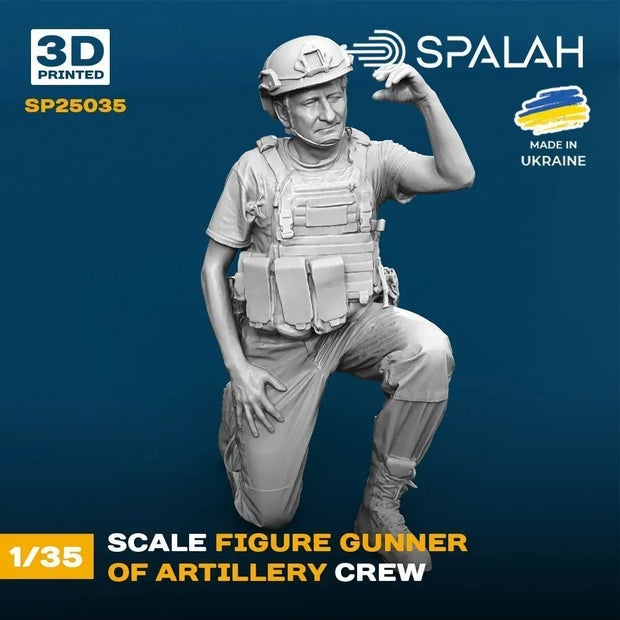 Spalah SP25035 Gunner of arillery crew Scale Figure Model 1:35 | Detailed 3D Printed Resin Kit