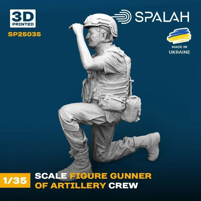 Spalah SP25035 Gunner of arillery crew Scale Figure Model 1:35 | Detailed 3D Printed Resin Kit