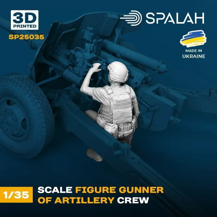 Spalah SP25035 Gunner of arillery crew Scale Figure Model 1:35 | Detailed 3D Printed Resin Kit
