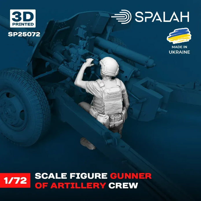 Spalah SP25072 Gunner of Arillery Crew Scale Figure Model 1:72 | Detailed 3D Printed Resin Kit