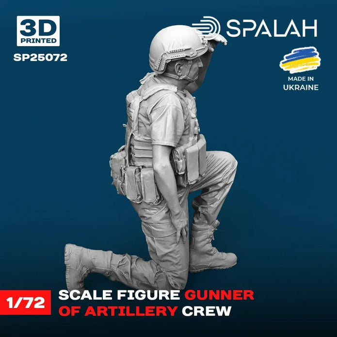 Spalah SP25072 Gunner of Arillery Crew Scale Figure Model 1:72 | Detailed 3D Printed Resin Kit