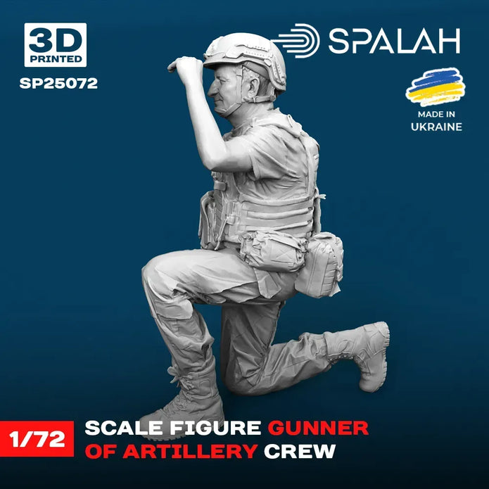 Spalah SP25072 Gunner of Arillery Crew Scale Figure Model 1:72 | Detailed 3D Printed Resin Kit