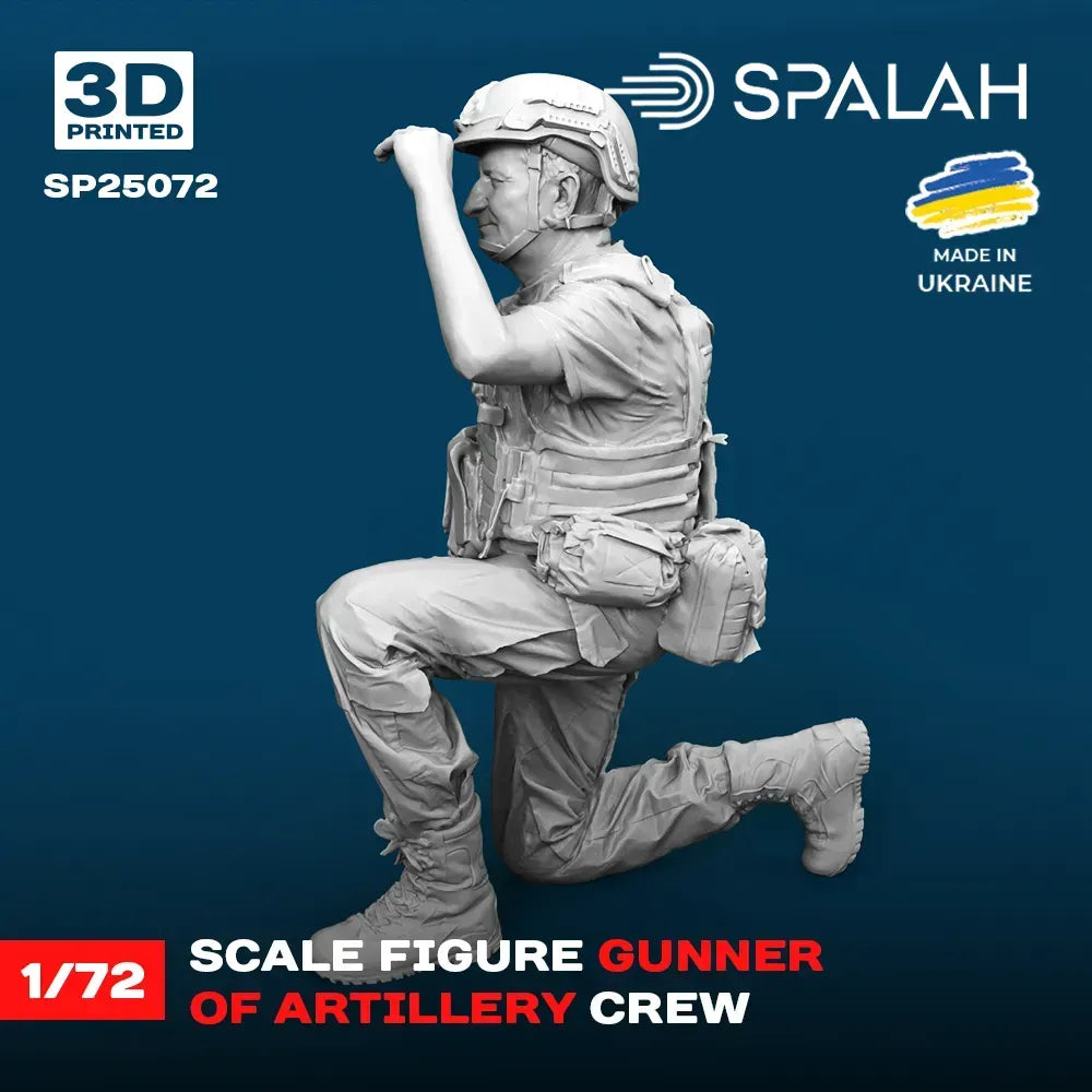 Spalah SP25072 Gunner of Arillery Crew Scale Figure Model 1:72 | Detailed 3D Printed Resin Kit