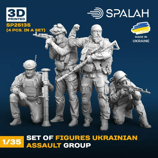 Spalah SP25135 Ukrainian assault group Scale Figure Model 1:35 | Detailed 3D Printed Resin Kit