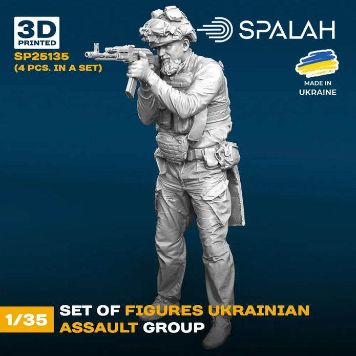 Spalah SP25135 Ukrainian assault group Scale Figure Model 1:35 | Detailed 3D Printed Resin Kit