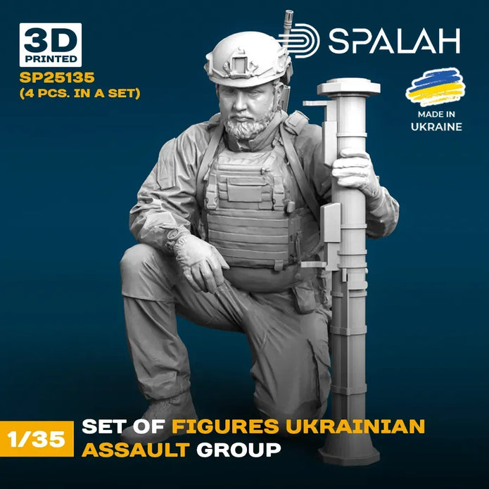 Spalah SP25135 Ukrainian assault group Scale Figure Model 1:35 | Detailed 3D Printed Resin Kit