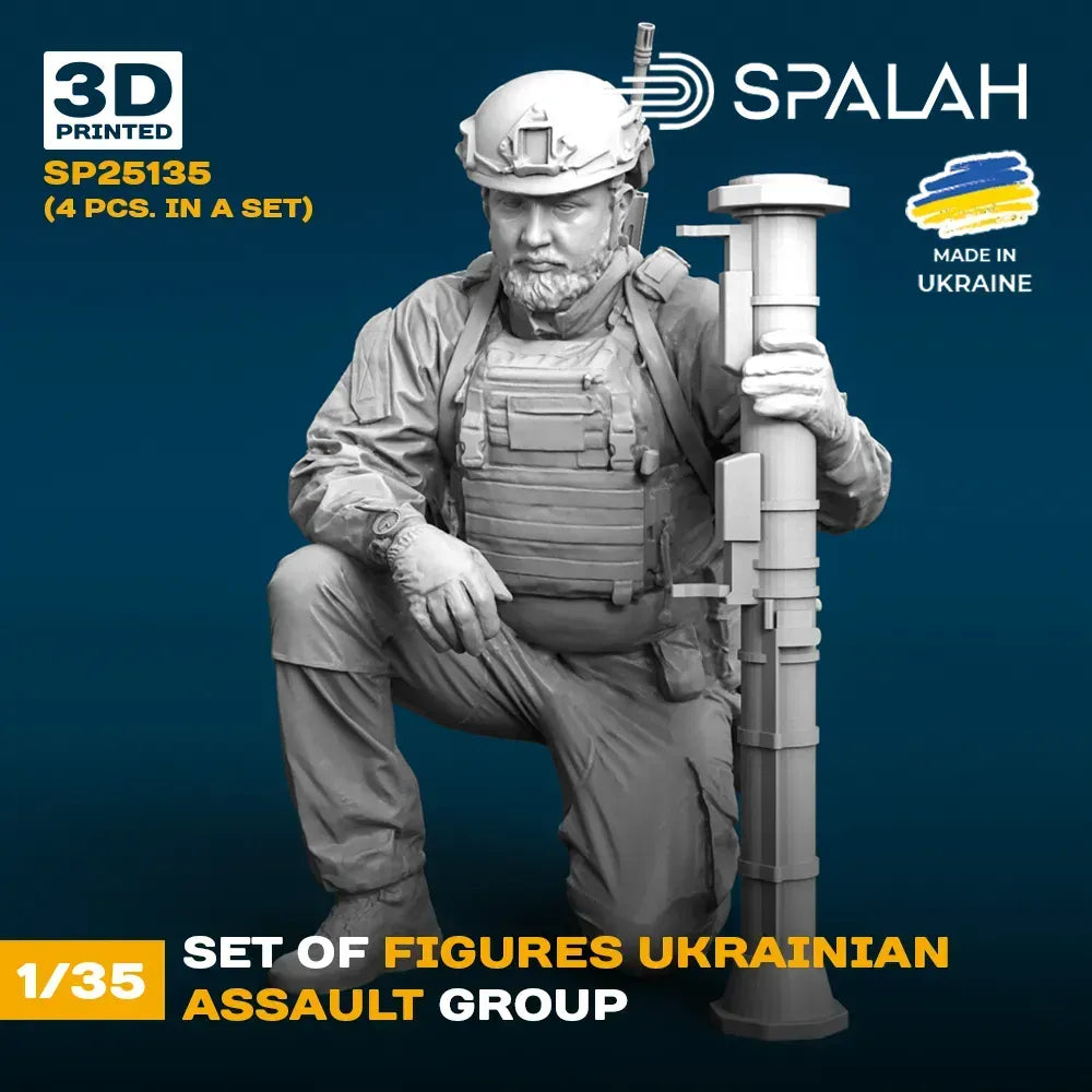 Spalah SP25135 Ukrainian assault group Scale Figure Model 1:35 | Detailed 3D Printed Resin Kit