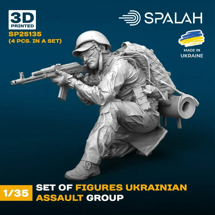 Spalah SP25135 Ukrainian assault group Scale Figure Model 1:35 | Detailed 3D Printed Resin Kit